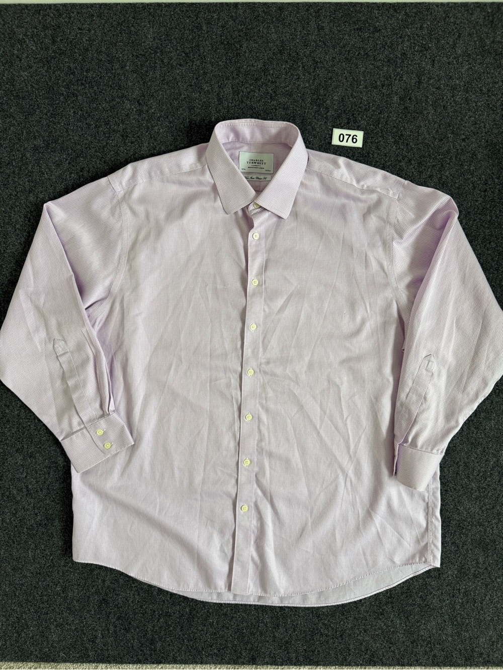 Charles Tyrwhitt Men's Classic Fit Dress Shirt Non-Iron, Size 18/35 Purple